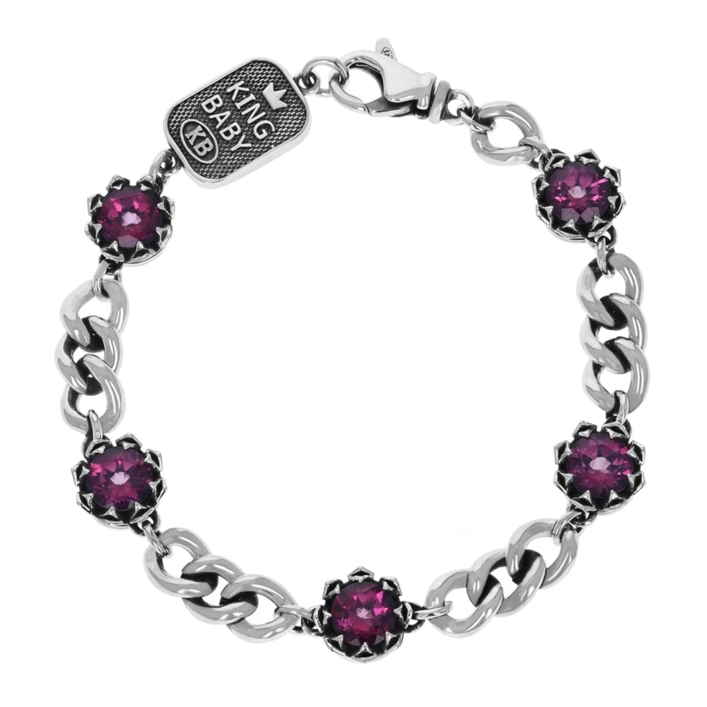 King Baby Crowned Pink Topaz Gemstone Bracelet